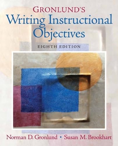 Gronlund's Writing Instructional Objectives (8th Edition) Cover