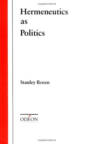 Hermeneutics as politics Cover