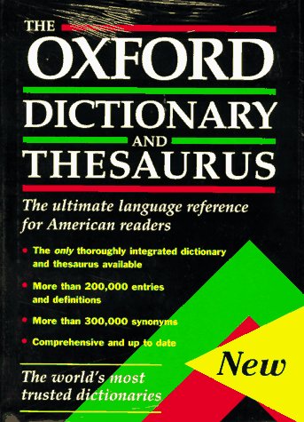 The Oxford dictionary and thesaurus. Cover