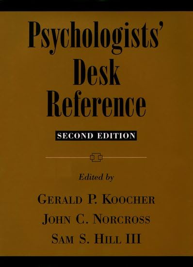 Psychologists' desk reference Cover