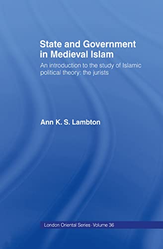 State and government in medieval Islam Cover