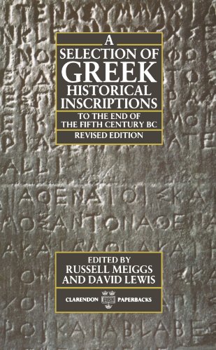 A Selection of Greek historical inscriptions to the end of the fifth century B.C. Cover