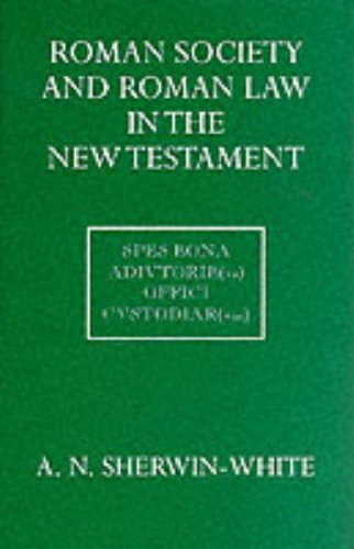 Roman Society and Roman Law in the New Testament Cover