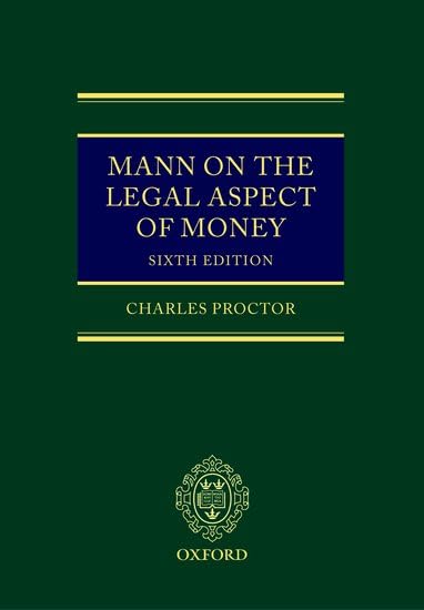 Mann on the legal aspect of money Cover
