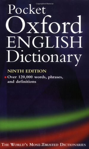 The pocket Oxford English dictionary. Cover