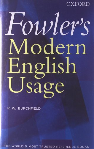 Fowler's modern English usage Cover