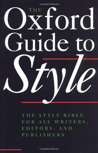 The Oxford guide to style Cover