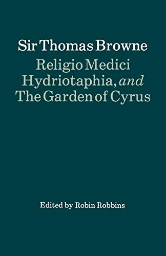 Religio medici; Hydriotaphia Cover