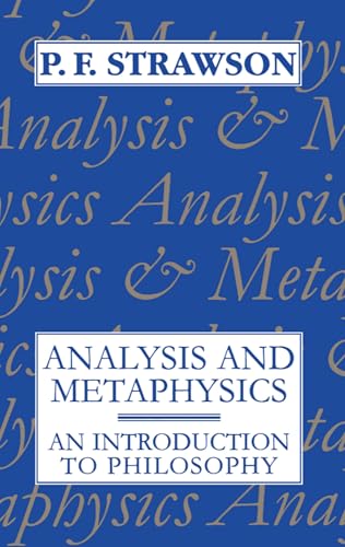 Analysis and metaphysics Cover