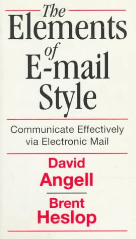 The elements of e-mail style Cover
