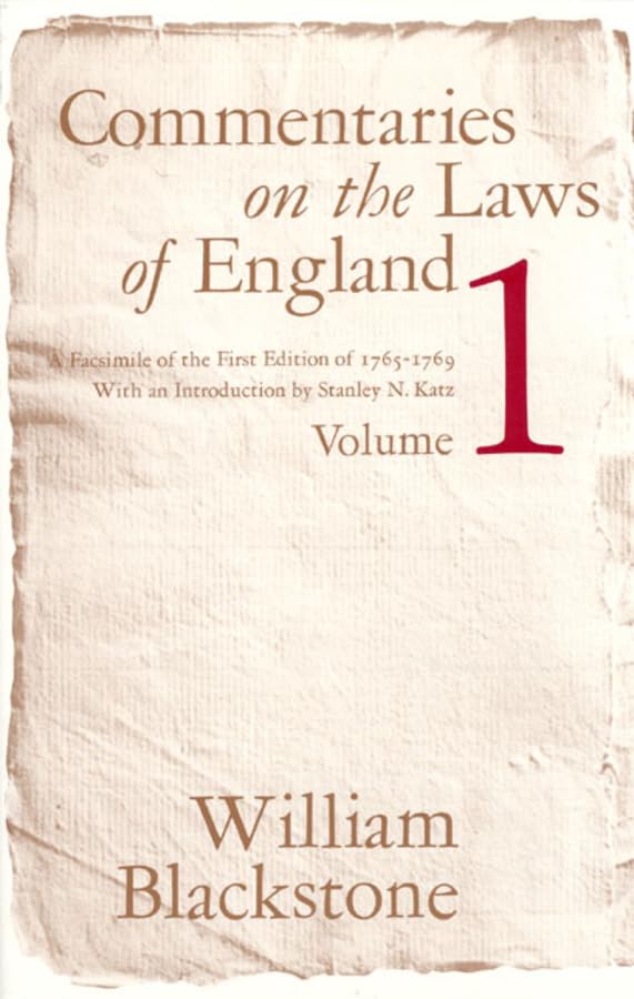 Commentaries on the laws of England Cover