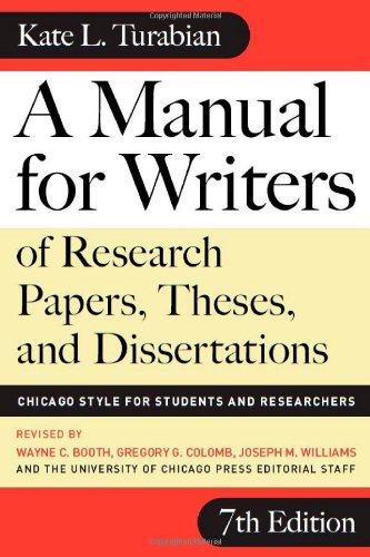 A manual for writers of research papers, theses, and dissertations Cover