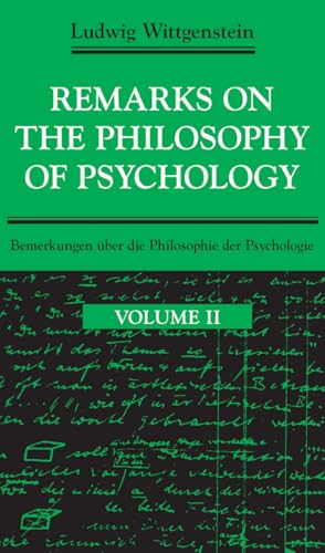 Remarks on the Philosophy of Psychology, Volume 2 (Remarks on the Philosophy of Psychology) Cover