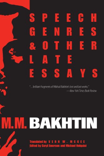 Speech genres and other late essays Cover