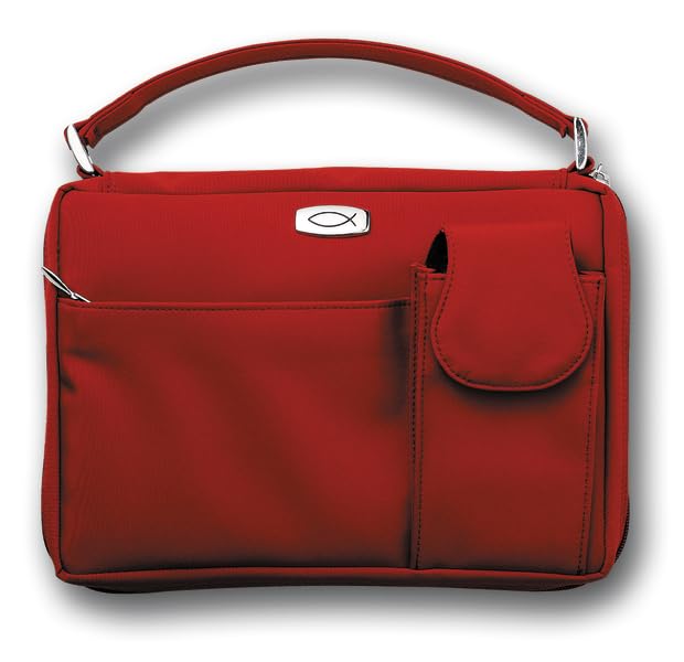 Microfiber Red with Exterior Pockets, LG Bible Cover Cover