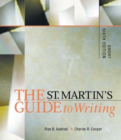 The St. Martin's Guide to Writing Cover