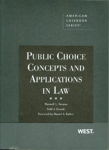 Public choice concepts and applications in law Cover