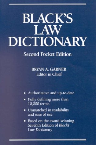 Black's law dictionary. Cover
