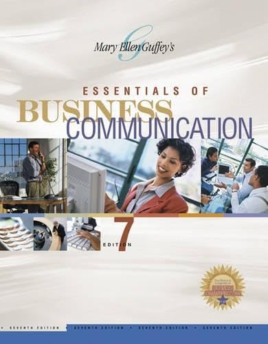 Mary Ellen Guffey's essentials of business communication Cover