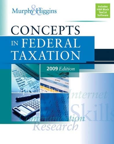 Concepts in Federal Taxation 2009 Edition (with TaxCut Prep Software) Cover