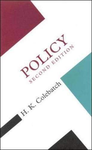 Policy (Concepts in the Social Sciences) Cover