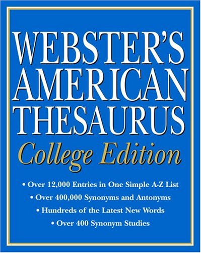 Webster's American Thesaurus, College Edition Cover