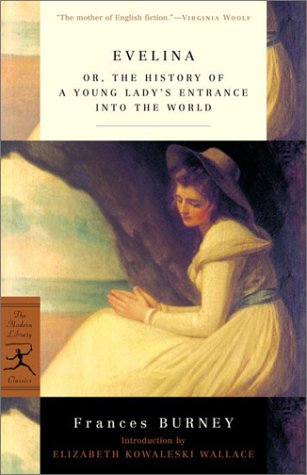 Evelina, Or, The history of a young lady's entrance into the world (1778) Cover