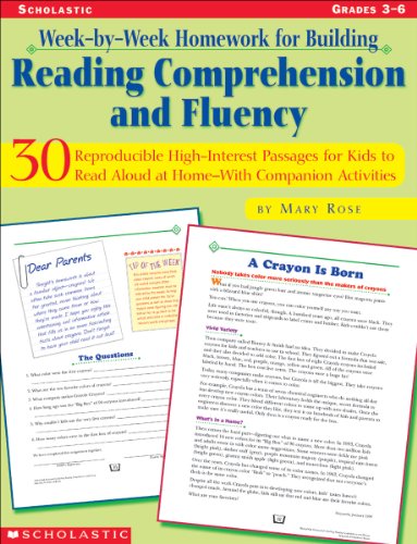 Week-By-Week Homework for Building Reading Comprehension and Fluency Cover