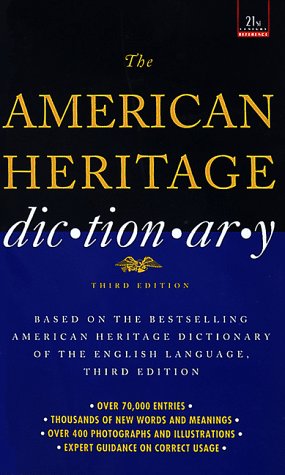 The American Heritage dictionary. Cover