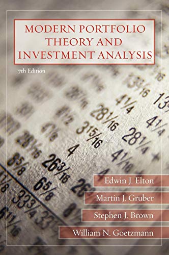 Modern portfolio theory and investment analysis Cover