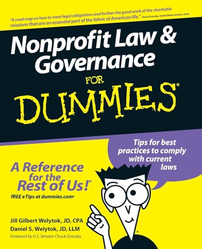 Nonprofit Law & Governance For Dummies (For Dummies (Business & Personal Finance)) Cover