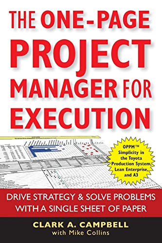 The one-page project manager for execution Cover