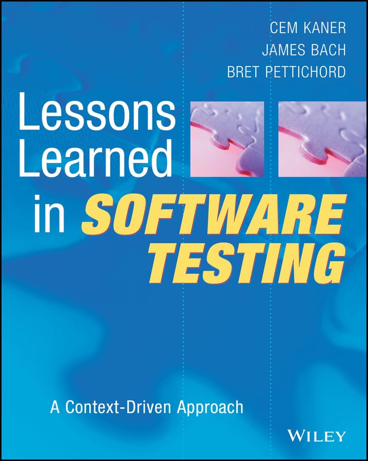 Lessons learned in software testing Cover