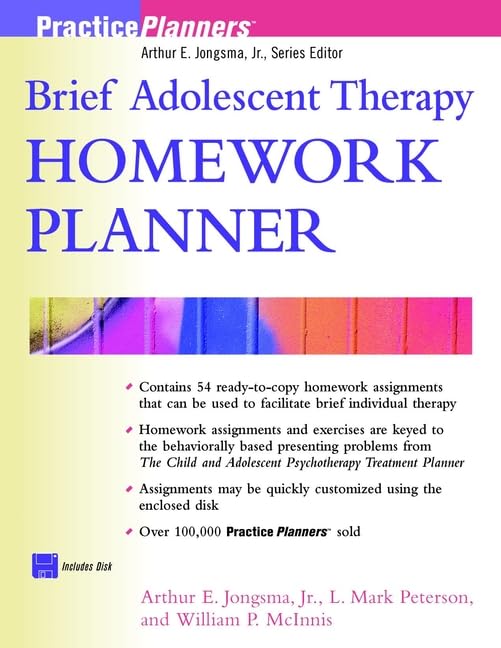 Brief adolescent therapy homework planner Cover