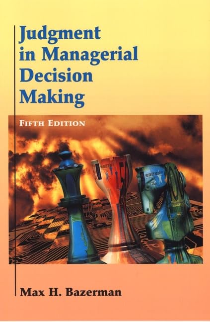 Judgment in managerial decision making Cover