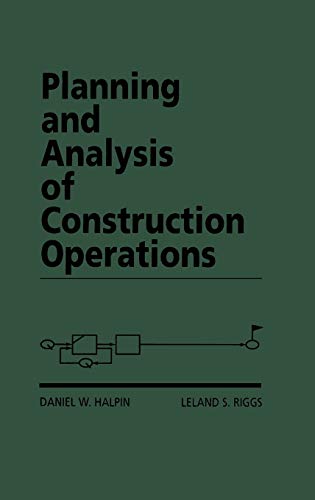 Planning and analysis of construction operations Cover