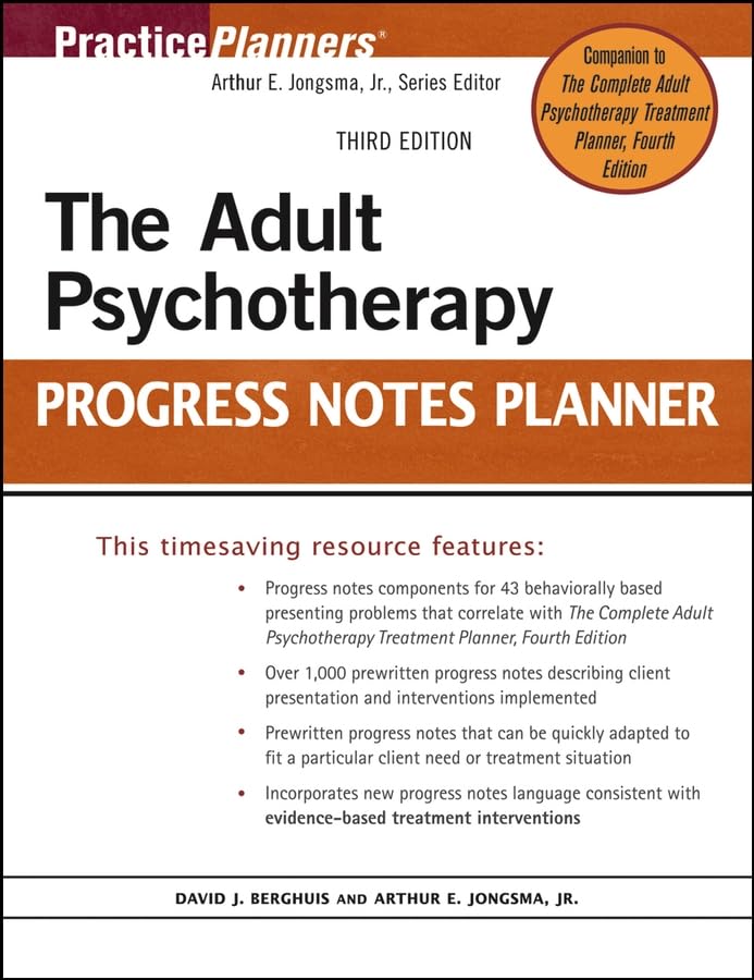 The Adult Psychotherapy Progress Notes Planner (Practice Planners) Cover