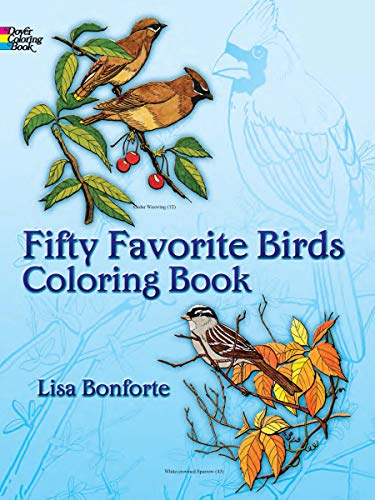 Fifty Favorite Birds Coloring Book Cover