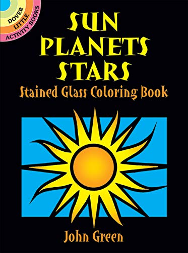 Sun, Planets, Stars Stained Glass Coloring Book Cover