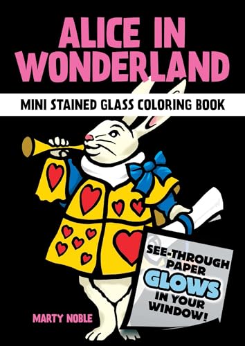 Alice in Wonderland Stained Glass Coloring Book Cover