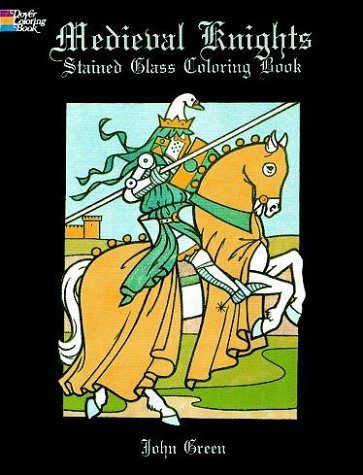 Medieval Knights Stained Glass Coloring Book Cover