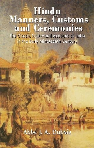 Hindu manners, customs, and ceremonies Cover