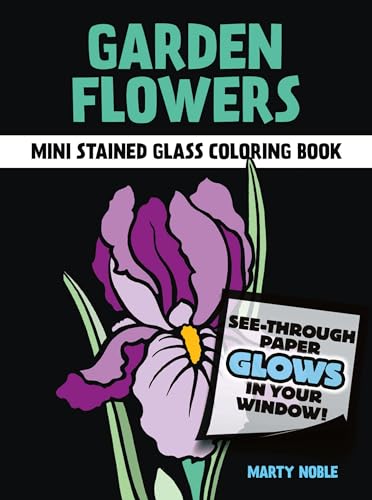 Garden Flowers Stained Glass Coloring Book Cover