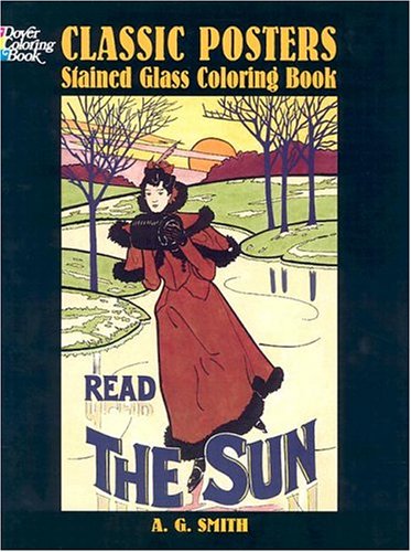 Classic Posters Stained Glass Coloring Book Cover
