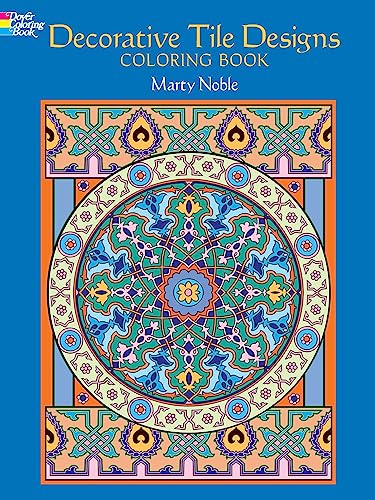Decorative Tile Designs Coloring Book Cover
