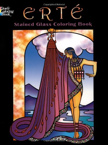 Erte Stained Glass Coloring Book Cover