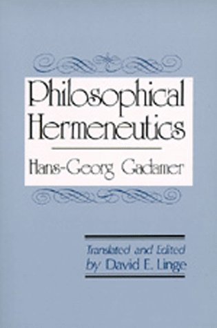 Philosophical hermeneutics Cover