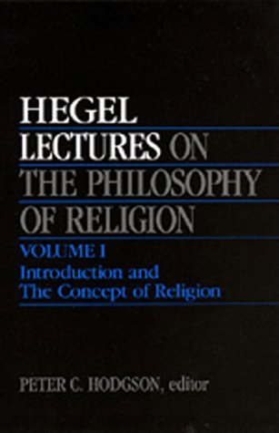 Lectures on the Philosophy of Religion, Vol. I Cover