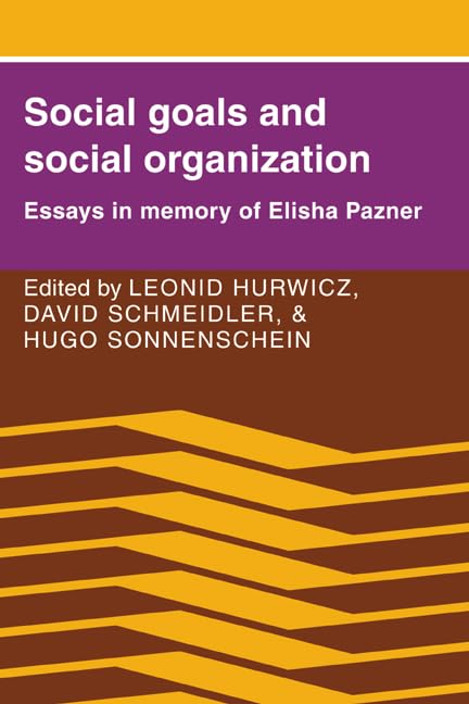 Social Goals and Social Organization Cover