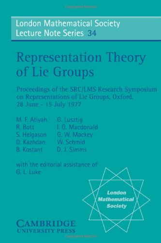 Representation theory of Lie groups Cover